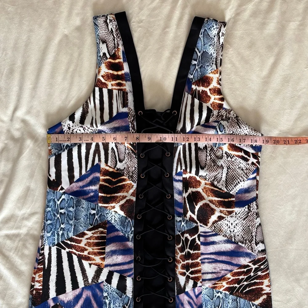 Thalia Sodi Animal Print Mini Dress Size XL - Picture 4 of 7